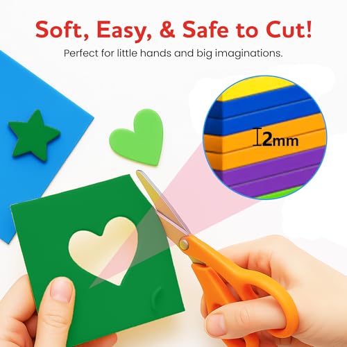 Self-Adhesive EVA Foam Sheets for Crafts – 2mm Thickness 8 Green Sheets, 6 x 9 Inch, Peel & Stick Foam Paper for DIY, Scrapbooking & Kids’ Art. - color: Green - 8 Pack