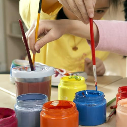 12 Packs No Spill Paint Cups for Kids Small Plastic Paint Containers with Lids Spill Proof Water Cup for Painting, School, Classroom, Art Crafts Supplies