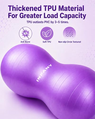 INPANY Peanut Exercise Ball for Labor, Physical Therapy & Fitness - color: Purple
