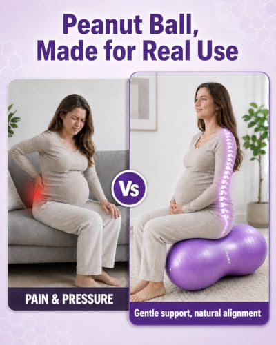 INPANY Peanut Exercise Ball for Labor, Physical Therapy & Fitness - color: Purple