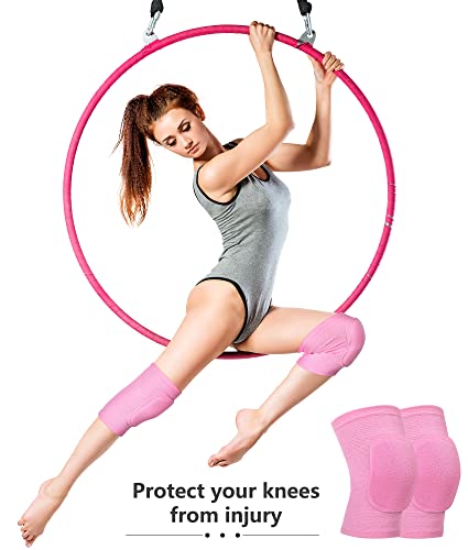 Eurzom 3 Pairs Dance Knee Pads Women Non-Slip - color: Black, Skin, Pink