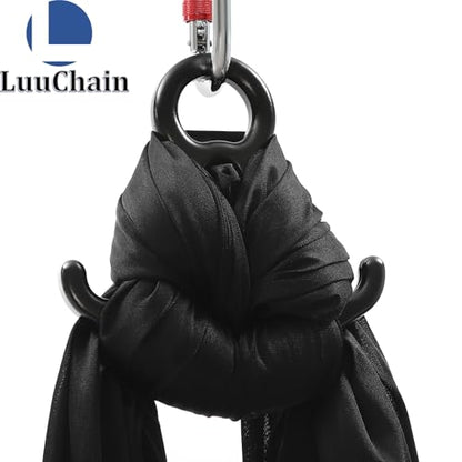 Aerial Silks Equipment for Aerial Yoga Aerial Dance Acrobatic Circus Arts Soft Durable Yoga Hammock Aerial Rig for All Skill Levels Load Capacity 440LB Black - color: Black-32.8*8.53FT