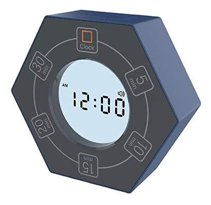 Hexagon Rotating Productivity Clock, Pomodoro Timer with 5, 10, 15, 20, 30 Minute Presets, Timer for People with ADHD (Blue) - color: Blue - 5, 10, 15, 20, 30 Min