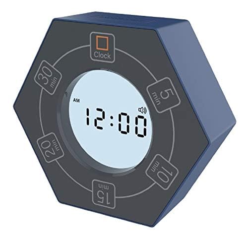 Hexagon Rotating Productivity Clock, Pomodoro Timer with 5, 10, 15, 20, 30 Minute Presets, Timer for People with ADHD (Blue) - color: Blue - 5, 10, 15, 20, 30 Min