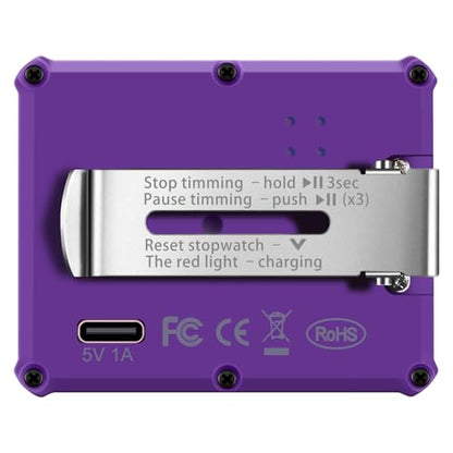 8100 Professional Interval Timer and Stopwatch, Backlight, USB-C Charged, Clock (Purple) - color: Purple