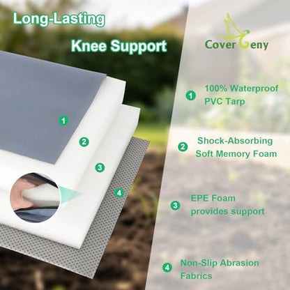 Extra Thick Soft Kneeling Pad for Men and Women, Waterproof Gardening Pads with Memory Foam, Yoga or Exercise Cleaning Knee Cushion, Collapsible Kneeling Mat Non-Slip Bottom, Garden Gifts Light Grey - color: Light Grey