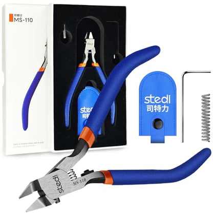 stedi Model Nippers, Sprue Cutter with Ultra-thin Single-Blade | Stiff Spring , Hobby Nippers for Gundam Repairing Plastic Model and Miniature Model - style: Single-Blade Nippers(Blue for Bedinners)