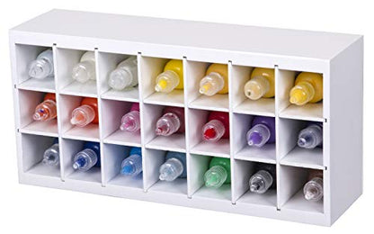 ArtBin 6828AG Paint Storage Tray, Art & Craft Supply Storage, Super Satchel System Accessory, Wall Mountable 21 Compartment Paint Organizer, White - size: Pack of 1