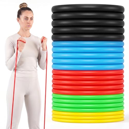 5 Roll 50ft Resistance Tubes Exercise Bands Tubing TPE Latex-Free Progressive Resistance 5 Levels 3/3.7/4.6/5.8/7.3 Lbs Tubing for Home, Gym Workouts Stretching, Yoga, Strength Training