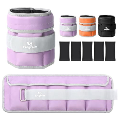 Fragraim Adjustable Ankle Weights for Women and Men, 1 Pair (2–10 lbs) - color: Purple