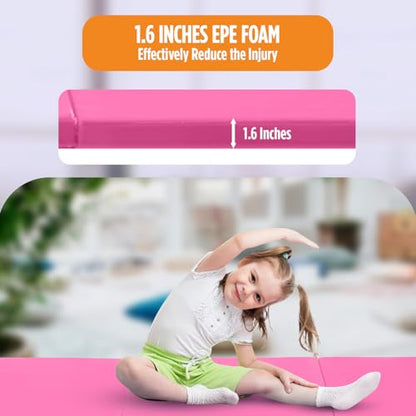 Gymnastics Mats Foldable Tumbling Mats Portable Gymnastics Exercise Mat Thick Gymnastics Tumbling Mats Pad Home Exercise Panel Mat With Carrying Handles - color: Pink, size: 6 ft W x 2 ft L