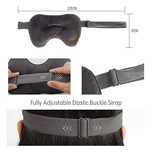 Cozynight Weighted Sleep Mask,3D Light Blocking Eye Mask, Gray | Eye Cover that Blocks Out Light to Help Relaxation and Night Sleep,Comfortable Blackout Sleeping Mask 0.8 lbs - color: Dark Gray