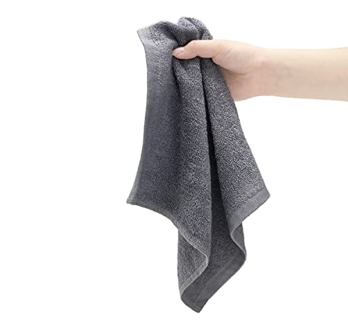 12 Pack Washcloths 13" x 13" - Soft Wash Cloths for Your Face Towel, Wash Cloths for Your Body (White + Gray) - color: White+gray