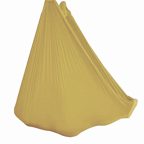 Aerial Yoga Hammock 5.5 Yards Yoga Swing Pilates Silk Home Gym Fitness Include hardware,Daisy Chain, Pose Guide - color: Gold