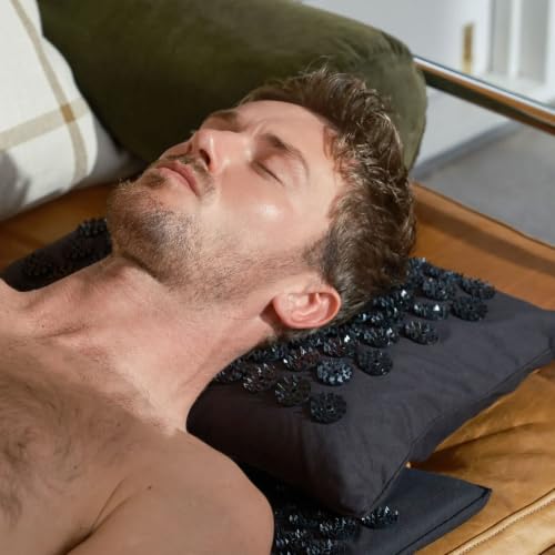 ShaktiMat Acupressure Pillow, Neck & Shoulder Relief, Premium Level 3 Black - color: Premium-black, size: Level 3