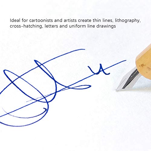 AYNEFY Comic Dip Pen Set, 5Pcs Wooden Handle Calligraphy Dip Pen Set with 5 Nibs Artist Cartoon Pen Set Cartoon Painting Tool Manga Dip Pen Signature Pen (1-5 nib set) - size: 1-5 nib set