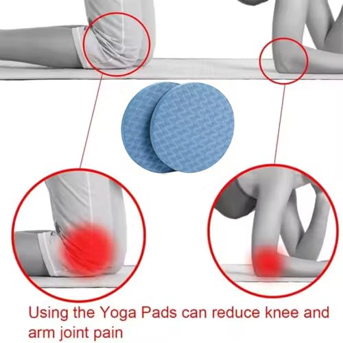 2-piece set yoga knee pads and exercise mats - super thick anti slip support for thick boards, gardening, push ups, knees, Pilates, and floor exercises - knees, elbows, wrists - color: light blue