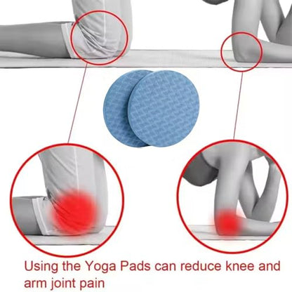 2-piece set yoga knee pads and exercise mats - super thick anti slip support for thick boards, gardening, push ups, knees, Pilates, and floor exercises - knees, elbows, wrists - color: light blue