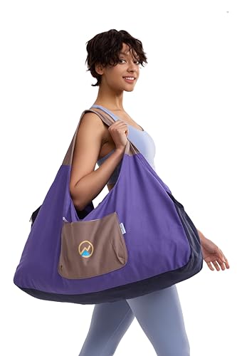 JoYnWell Yoga Bags and Carriers Fits All Your Stuff, Extra Large Yoga Mat Bag Full Zip Yoga Mat Bag with 3 Zipper pockets - color: Raisin-Purple