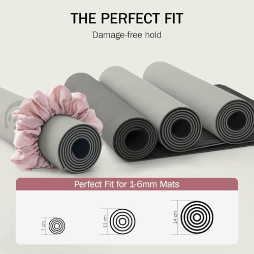 Slim Panda Yoga Mat Scrunchie,Holds Your Mat in Style,Stretchable Velvet Fabric Fit All Standard Yoga Mats (mat not included) - color: Pink