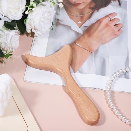 Lymphatic Drainage Massager, Natural Wood Therapy Massage Tools One-Handed Gua Sha Body Tool Manual Anti-Cellulite Sculpting Board for Muscle Release, Fascia Massage, Body Contouring - 1 Pack