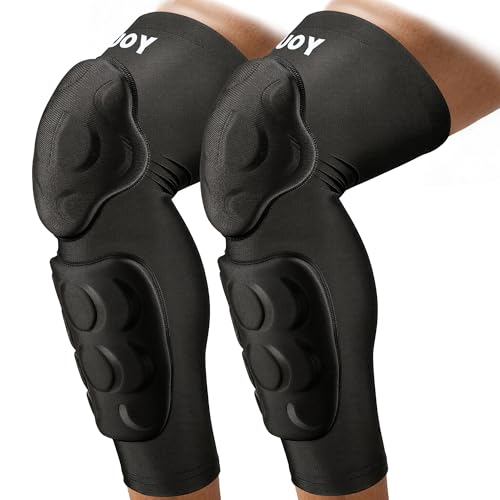 Padded Knee & Shin Guards, Compression Adult Proslide Leg Sleeve Pads, Sliding Anti-Slip Breathable Foam Padding Knee Brace for Football & Multi-Sport (1 Pair) - color: hwlblack, size: X-Large