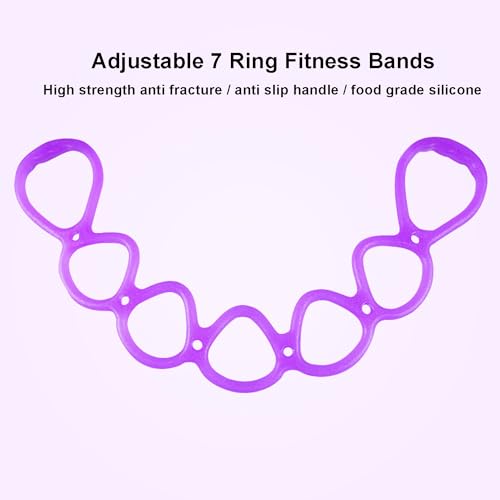 7 Ring Adjustable Resistance Bands, Back, Foot, Leg, and Hand Stretcher, Arm Exerciser, Home Workout Walking Exercise Workout Bands for Home or Fitness Center - color: Purple