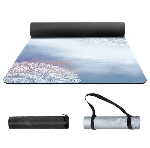 nuveti Yoga Mat Print Extra Thick TPE Non Slip Fitness Exercise Mat with Carrying Bag,72"x24" Extra Thick 6MM Exercise & Workout Mat for Yoga, Pilates Fitness and Floor Exercises - color: DaXia