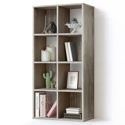 CAPHAUS 8-Cube Storage Organizer Shelf Bookcase, Dark Grey, 11-Inch - color: Dark Grey, size: 8 Cube