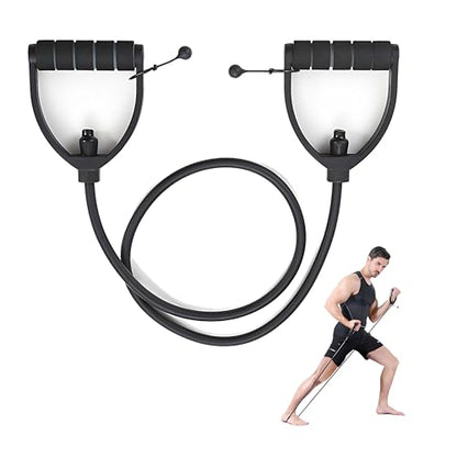 Resistance Bands with Handles, Exercise Bands - Perfect Stretch Rope for Home Workouts, Ideal for Fitness Enthusiasts & Home Gym - color: Black 2.0