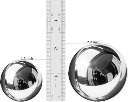 Baoding Balls 2.1 Inch - Pocket-Sized Stainless Steel Hand Exercise Balls, Stress Relief Massage Balls for Office, Travel & Commutes Without Bell Sound (Yellow, 2.1 Inch) - size: 2.1 Inch (without bell sound)