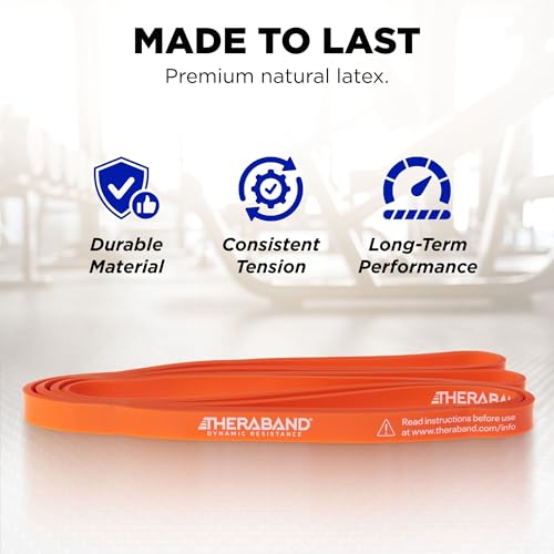 THERABAND High Resistance Band, Exercise, Physical Therapy, 15 lb, Red | Elastic resistance band for exercise, strength training, stretching and physical therapy - ideal for home workouts - size: Light (15 lbs)