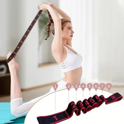 Fitness Resistance Band for Stretching and Yoga, Number Stretch Resistance Band with Clear Markings, 8-Section Elastic Training Bands - color: 1PCS