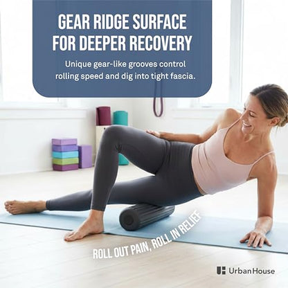 Portable Compact Back Roller - 16.25" Long, Slim 3.5” D Low-Profile Foam Roller for Full Back Coverage | Lightweight for Travel | High-Density 1.25” Soft-Touch Foam for Deep Muscle Recovery - size: Standard (16.25")