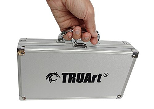 TRUArt Wood and Leather Pyrography Pen Set - Best Woodburning and Leather Crafts Burner Tool Kit - 35 Different Tips - Dual Power Mode - 30W and 15W, Gourd (Aluminum Case)