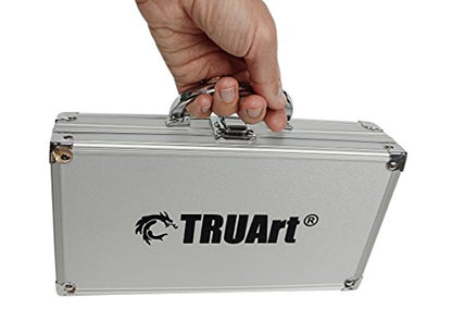 TRUArt Wood and Leather Pyrography Pen Set - Best Woodburning and Leather Crafts Burner Tool Kit - 35 Different Tips - Dual Power Mode - 30W and 15W, Gourd (Aluminum Case)