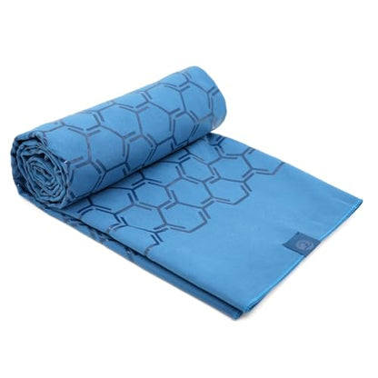 Eunzel Double Sided Silicone Yoga Mat Towel, 72" x 26.5" | Double-Sided Silicone Grip, Non Slip Surface, Absorbent Microfiber, Hot Yoga & Vinyasa - color: Navy