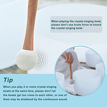 440HZ 8 Inch C Note Root Chakra Frosted Quartz Crystal Singing Bowl Meditation Therapy Sound Healing Instrument Sound Bath Bowl with Carrying Bag | Meditation Therapy, Sound Healing, Sound Bath Bowl, Carrying Bag Mallet and O-ring Included
