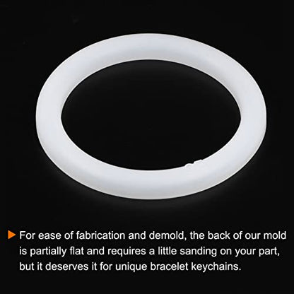 HARFINGTON Bracelet Mold Bangle Ring Mold Silicone Round Epoxy 95mm Wristlet Keychains Mold for DIY Resin Bangle Bracelet Car Key Chain Jewelry Making - size: 90mmx115mm