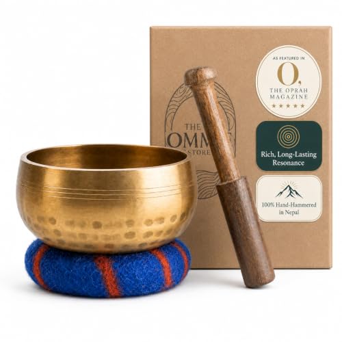 Handcrafted Tibetan Singing Bowl Set – 3.5” Sound Bowl for Meditation, Sound Healing & Yoga – Healing Instrument with Wooden Striker & Cushion – Authentic Hand-Hammered in Nepal
