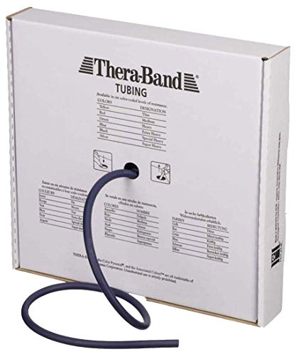 THERABAND Resistance Tubing, Exercise Band, Physical Therapy, 25', Blue - color: Level 4 / Extra Heavy - Blue, size: 25 Foot