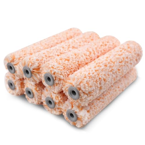 ROLLINGDOG 6" Paint Roller Covers Microfiber Paint Roller Sleeves | 6 inch Paint Roller Sleeve for Smooth to Semi-Smooth Walls and Ceilings, 8PC - color: 8PC Microfiber Roller Sleeves