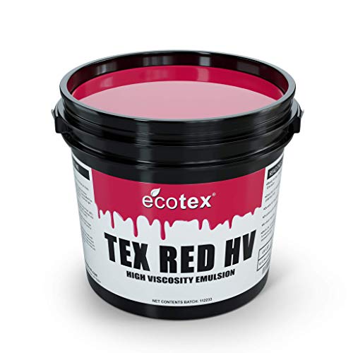 Ecotex® Tex-Red HV Pre-Sensitized Screen Printing Emulsion, High Viscosity | Premixed And Pre-Sensitized High Viscosity Photo Emulsion - No Diazo Needed, Compatible With Plastisol And UV Ink - Gl - size: Gallon - 128 oz.