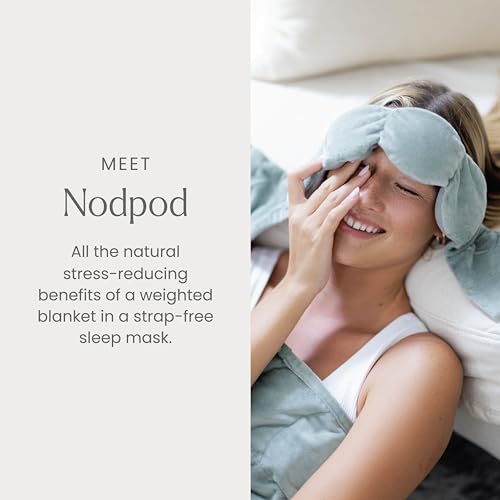 nodpod Patented Gentle Pressure Sleep Mask, Weighted Eye Mask | Patented Light Blocking Design for Sleeping, Travel & Relaxation, Bead Filled, Machine Washable, BPA-Free, Sage - color: Sage Cotton