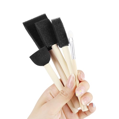 XDT Foam Paint Brushes Bulk Set - 25Pack Sponge Brushes with Wood Handles for Acrylic Painting, Wood Staining, Mod Podge, Glue & Crafts - Disposable Assorted Sizes Paintbrush - size: Foam Brush Assorted