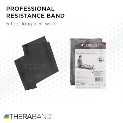 THERABAND Professional Resistance Band, Black Level 5 Special Heavy, 5 ft | Portable, lightweight, latex. For desk, recovery, gym. Therapy, physical, fitness, strength. - color: Level 6 / Super Heavy - Black