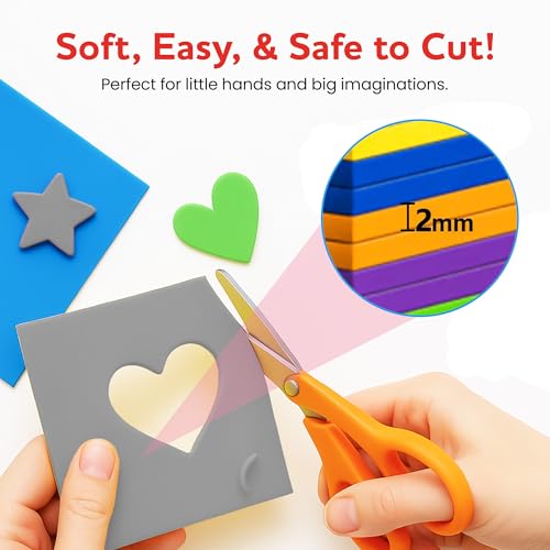 Self-Adhesive EVA Foam Sheets for Crafts – 2mm Thickness 8 Grey Sheets, 6 x 9 Inch, Peel & Stick Foam Paper for DIY, Scrapbooking & Kids’ Art. - color: Grey - 8 Pack