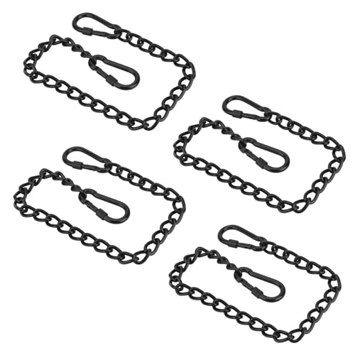 Swing Chair Hanging Chain, 4PCS Hardware Hanger Kit with 8 Carabiner for Porch Swing Hammock Punching Bag 330LB Capacity Black