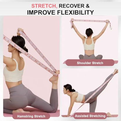 Fabric Resistance Bands Set with Stretching Strap, 3 Levels