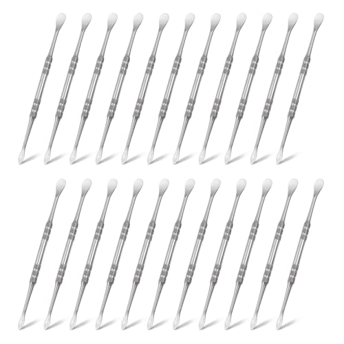 HARFINGTON 22pcs Wax Carving Tool 4.8" Double-Headed Stainless Steel Sculpture Tools Kit Modeling Engraving Sculpting Spoons for Clay Pottery Crafts Shaping, Silver Tone - color: Silver Tone